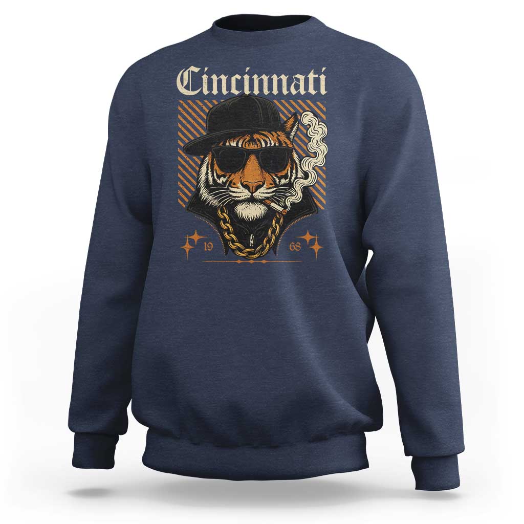 Cincinnati Tiger Sweatshirt Retro Vintage Mascot Sports Fan - Wonder Print Shop