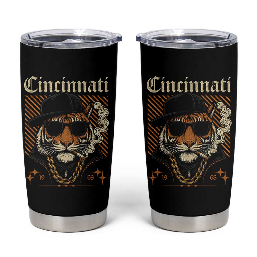 Cincinnati Tiger Tumbler Cup Retro Vintage Mascot Sports Fan - Wonder Print Shop