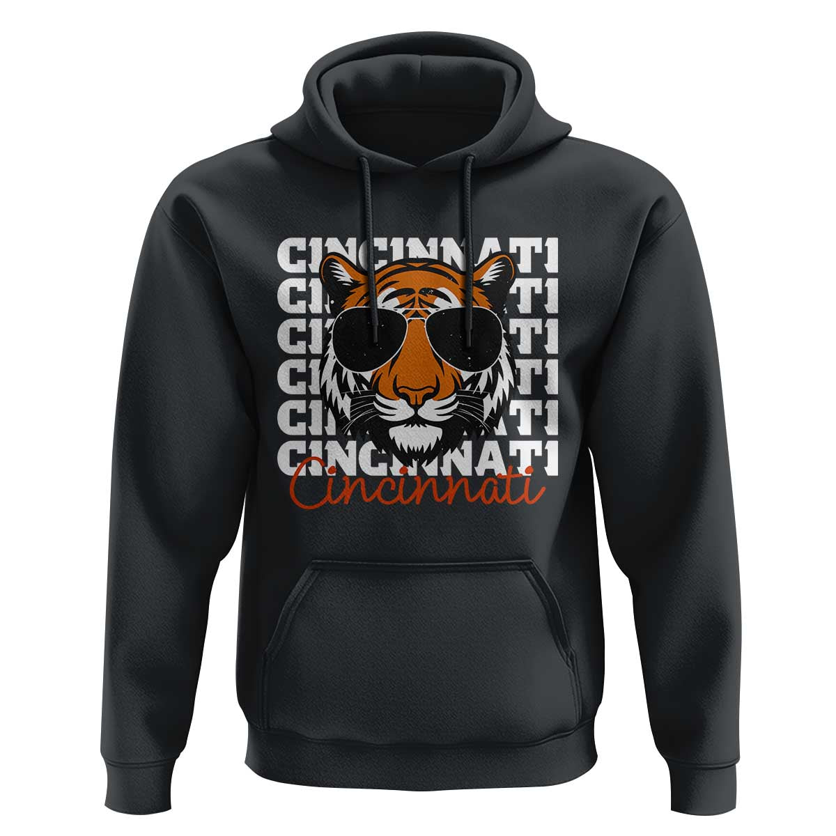 Cincinnati Tiger Hoodie Retro Vintage Novelty Sports Fan - Wonder Print Shop