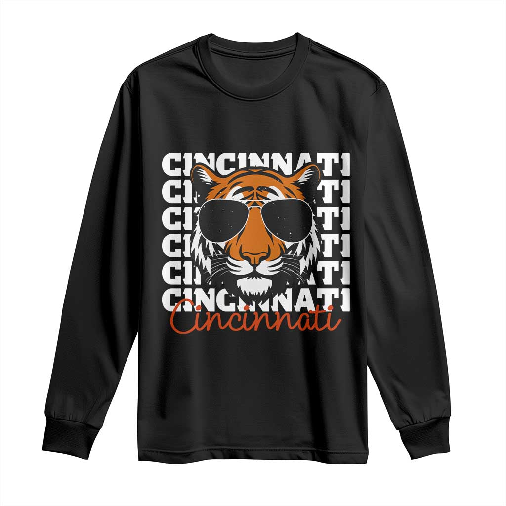 Cincinnati Tiger Long Sleeve Shirt Retro Vintage Novelty Sports Fan - Wonder Print Shop