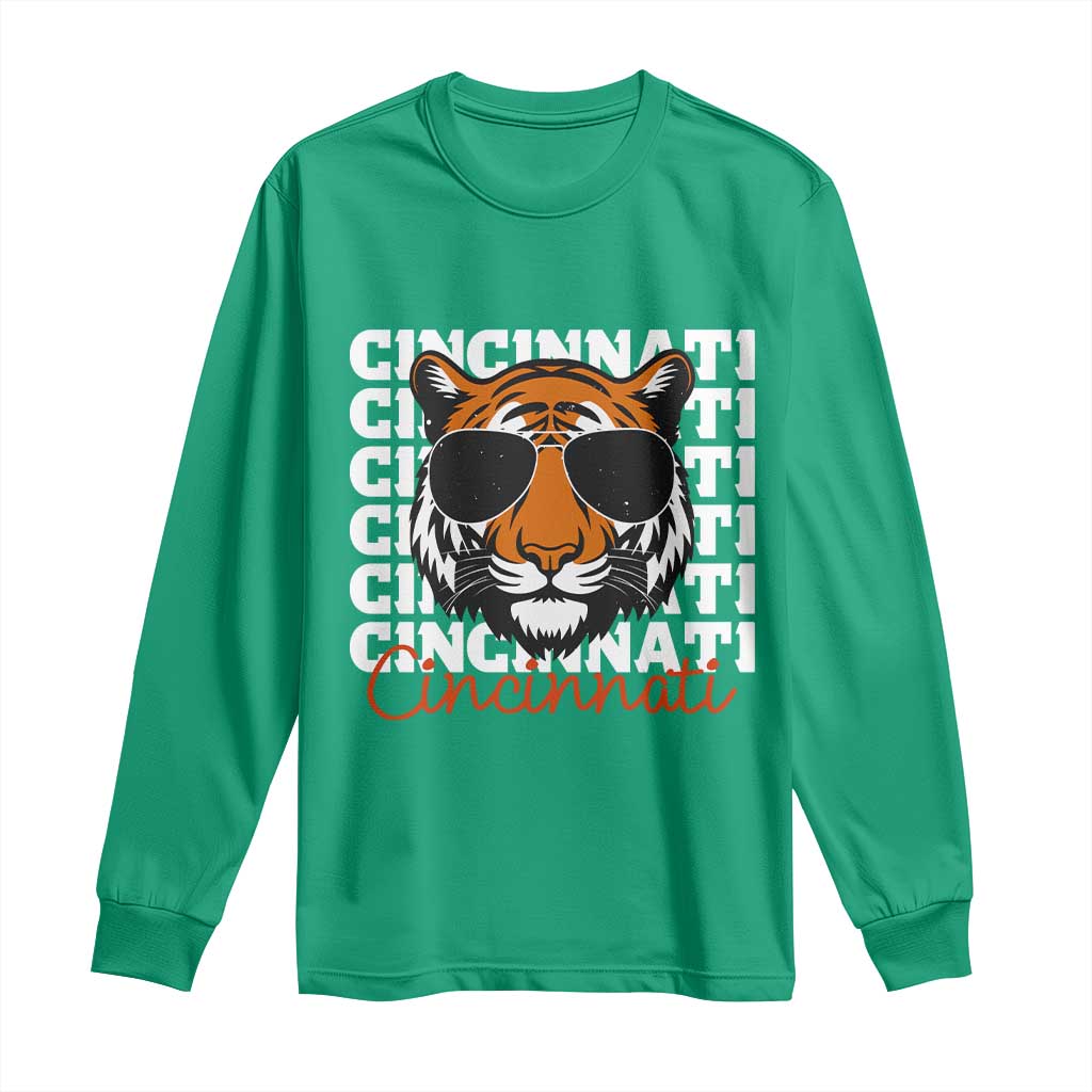 Cincinnati Tiger Long Sleeve Shirt Retro Vintage Novelty Sports Fan - Wonder Print Shop