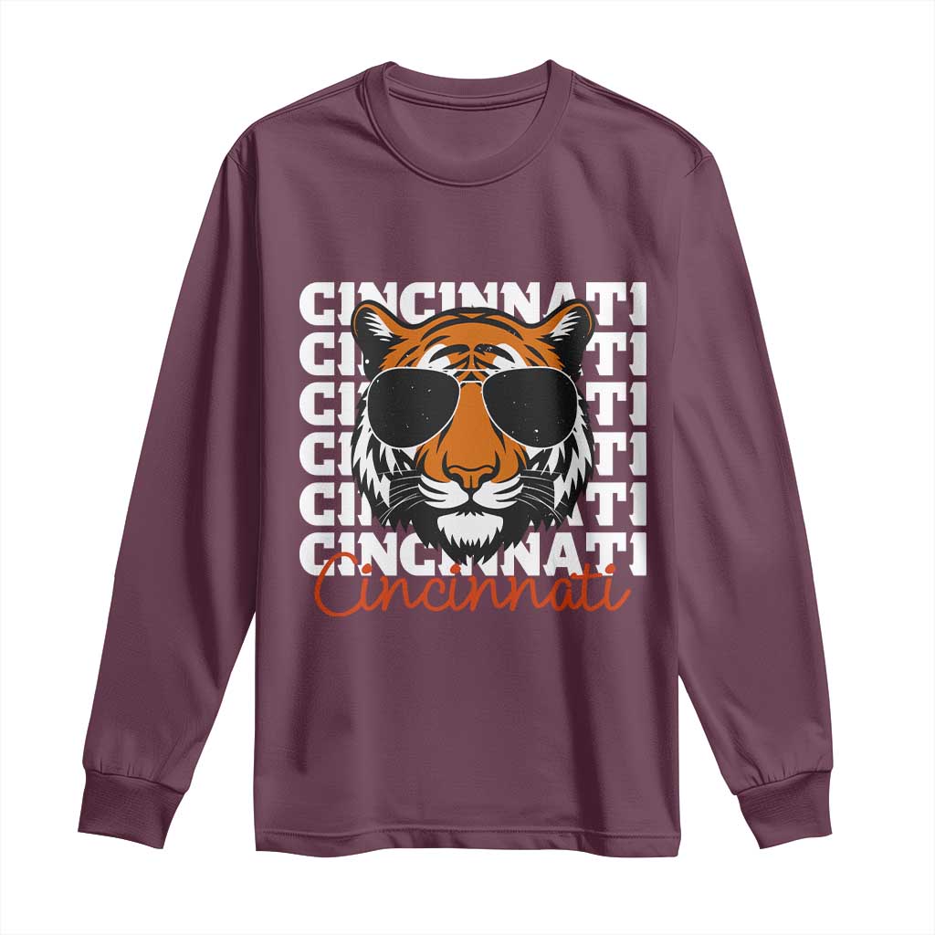 Cincinnati Tiger Long Sleeve Shirt Retro Vintage Novelty Sports Fan - Wonder Print Shop