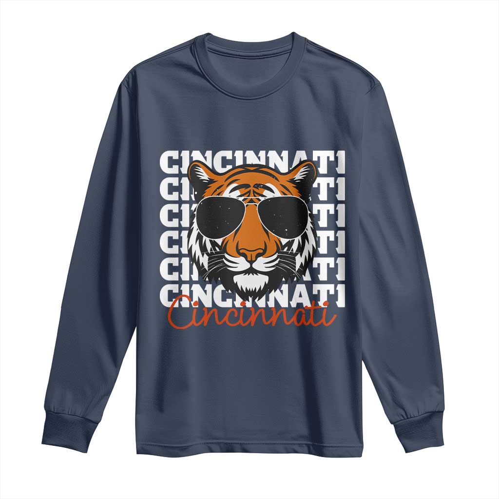 Cincinnati Tiger Long Sleeve Shirt Retro Vintage Novelty Sports Fan - Wonder Print Shop