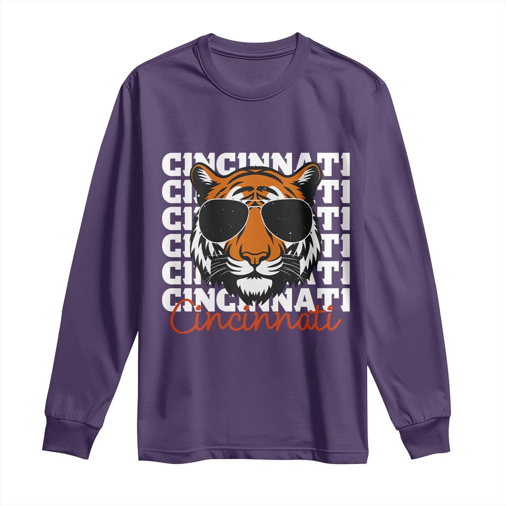 Cincinnati Tiger Long Sleeve Shirt Retro Vintage Novelty Sports Fan - Wonder Print Shop