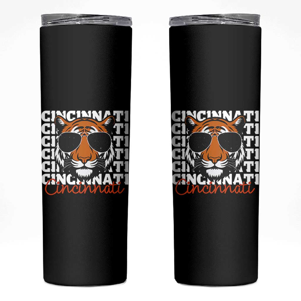 Cincinnati Tiger Skinny Tumbler Retro Vintage Novelty Sports Fan - Wonder Print Shop