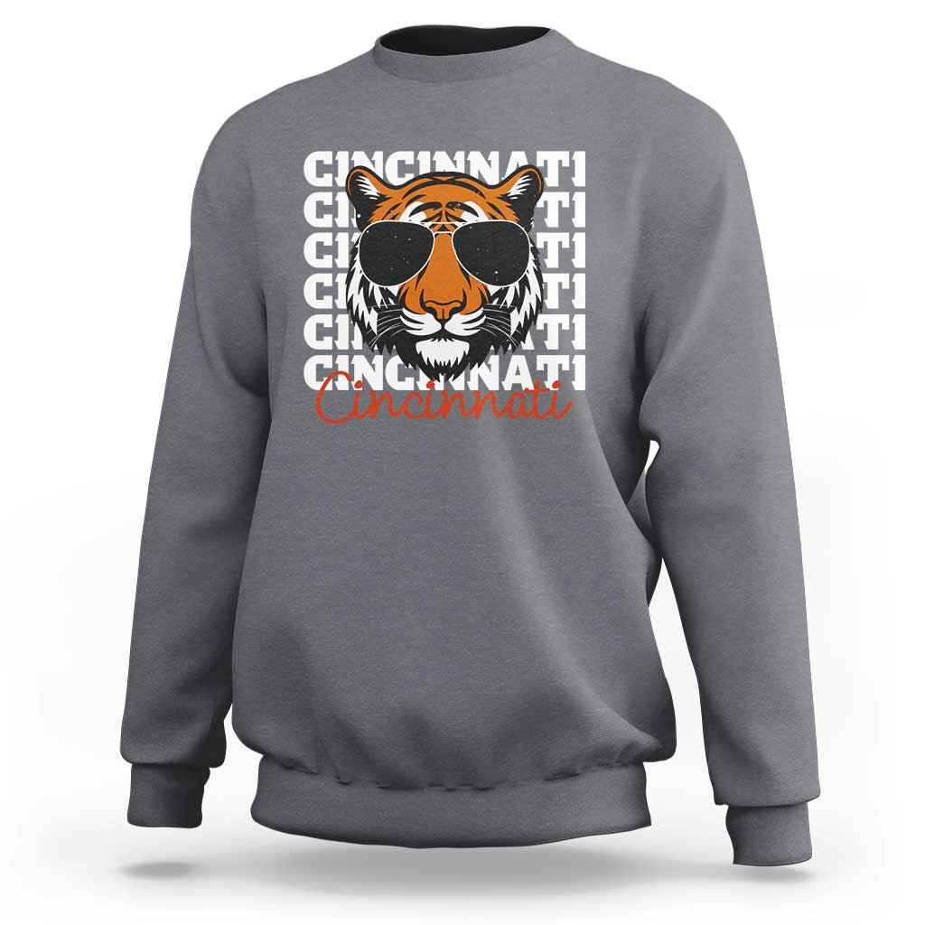 Cincinnati Tiger Sweatshirt Retro Vintage Novelty Sports Fan - Wonder Print Shop