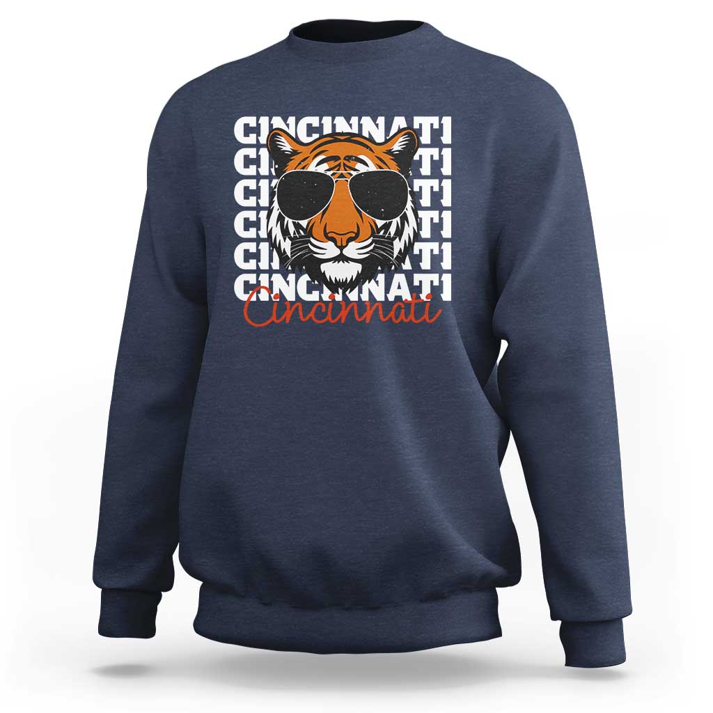 Cincinnati Tiger Sweatshirt Retro Vintage Novelty Sports Fan - Wonder Print Shop