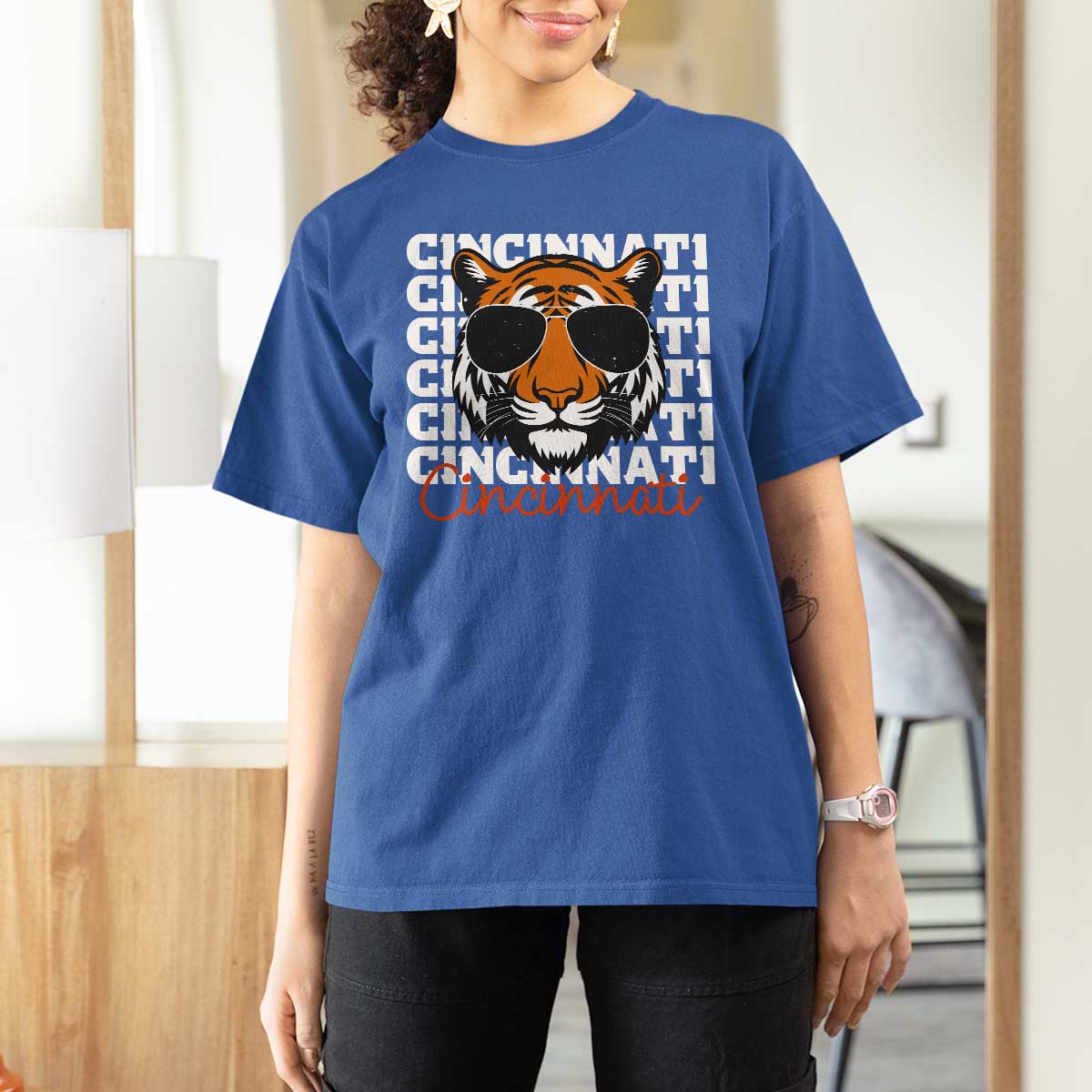 Cincinnati Tiger T Shirt For Women Retro Vintage Novelty Sports Fan - Wonder Print Shop
