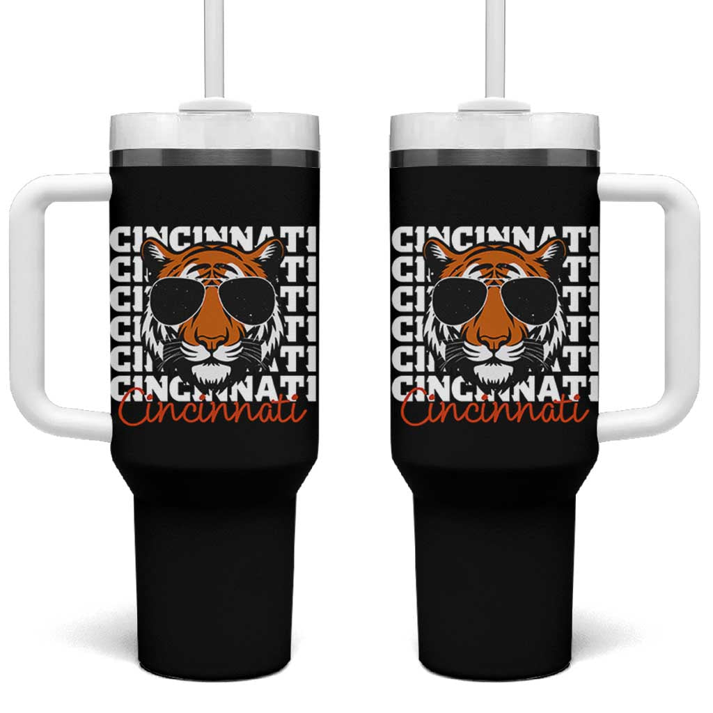 Cincinnati Tiger Tumbler With Handle Retro Vintage Novelty Sports Fan - Wonder Print Shop