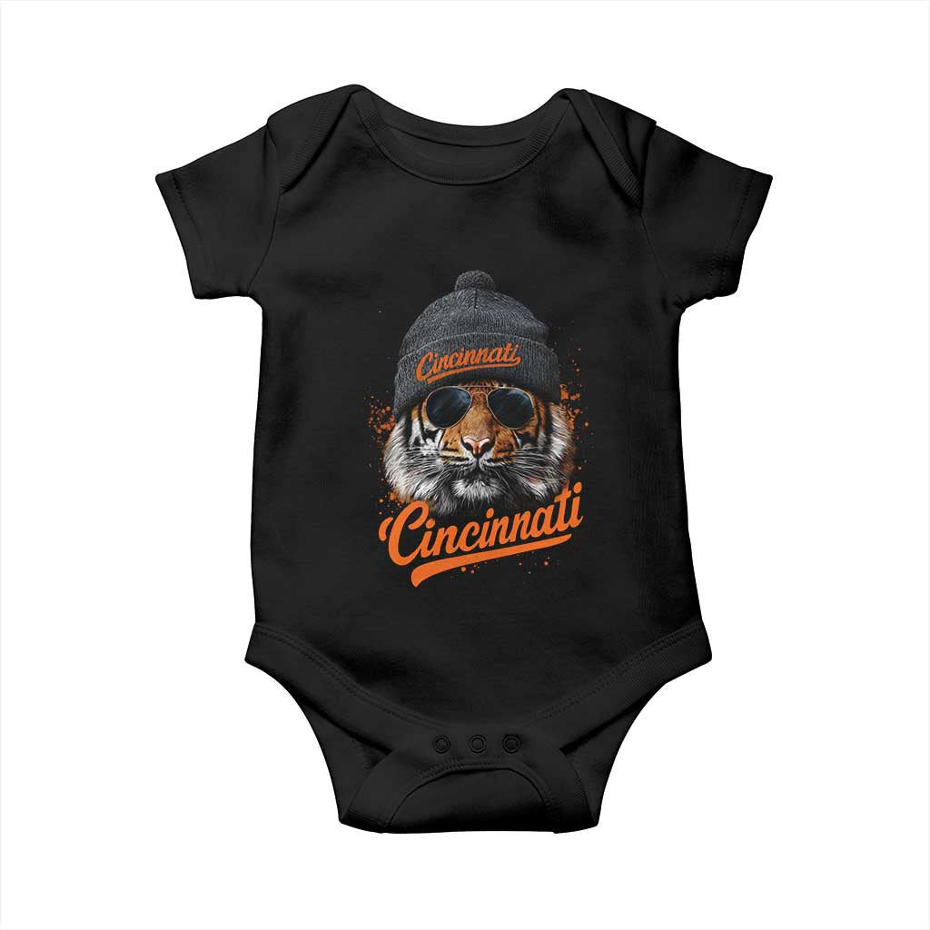 Cincinnati Tiger Baby Onesie Retro Vintage Watercolors Sport - Wonder Print Shop
