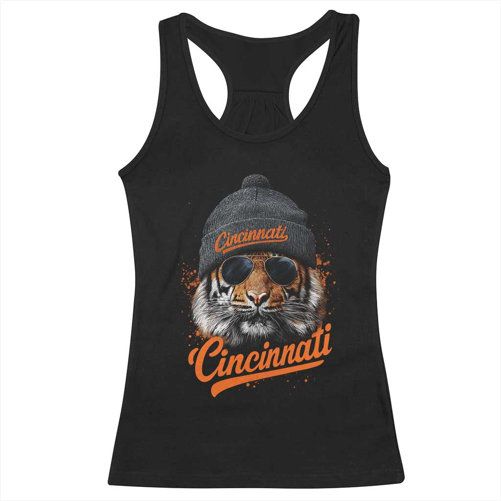 Cincinnati Tiger Racerback Tank Top Retro Vintage Watercolors Sport - Wonder Print Shop