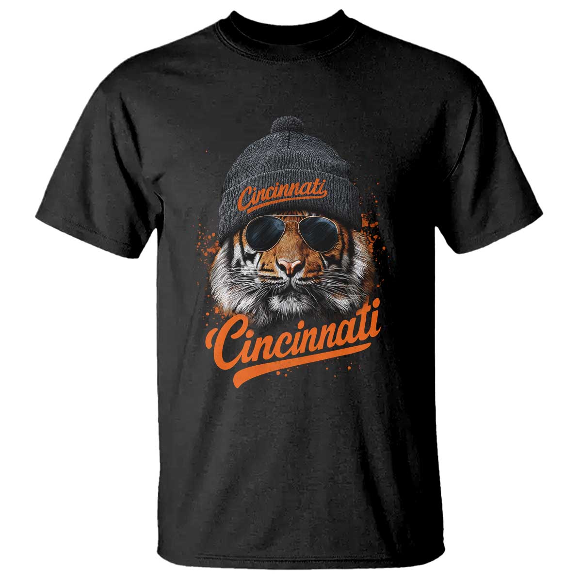 Cincinnati Tiger T Shirt Retro Vintage Watercolors Sport - Wonder Print Shop