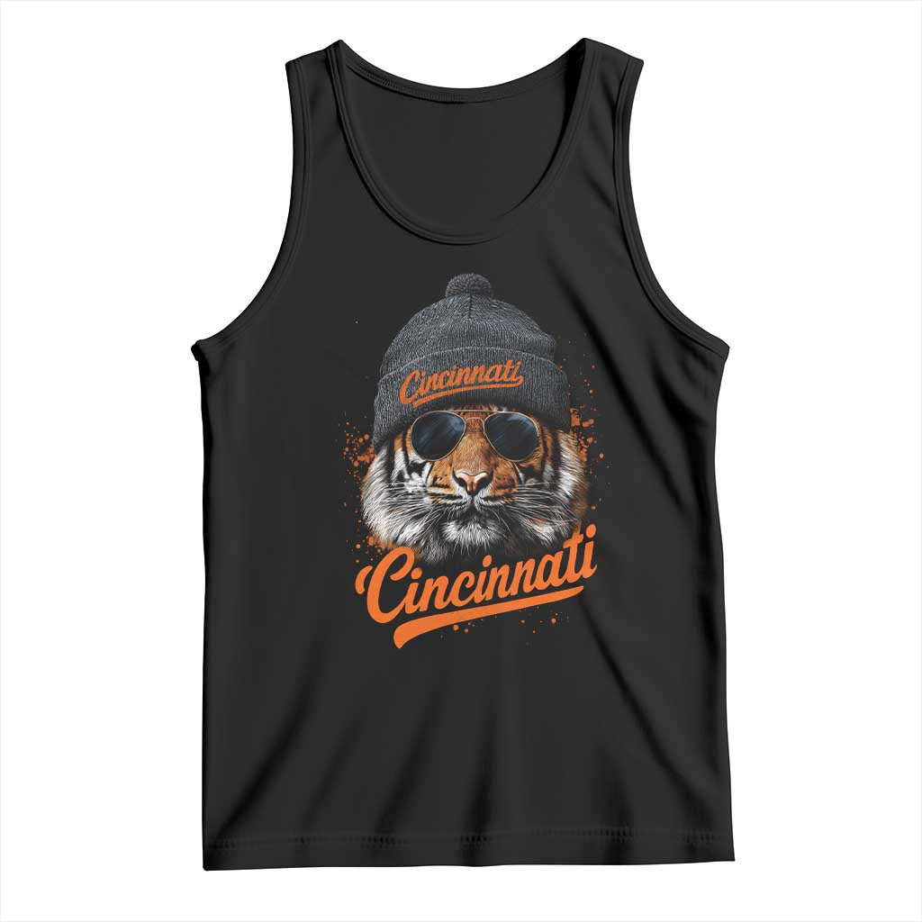 Cincinnati Tiger Tank Top Retro Vintage Watercolors Sport - Wonder Print Shop