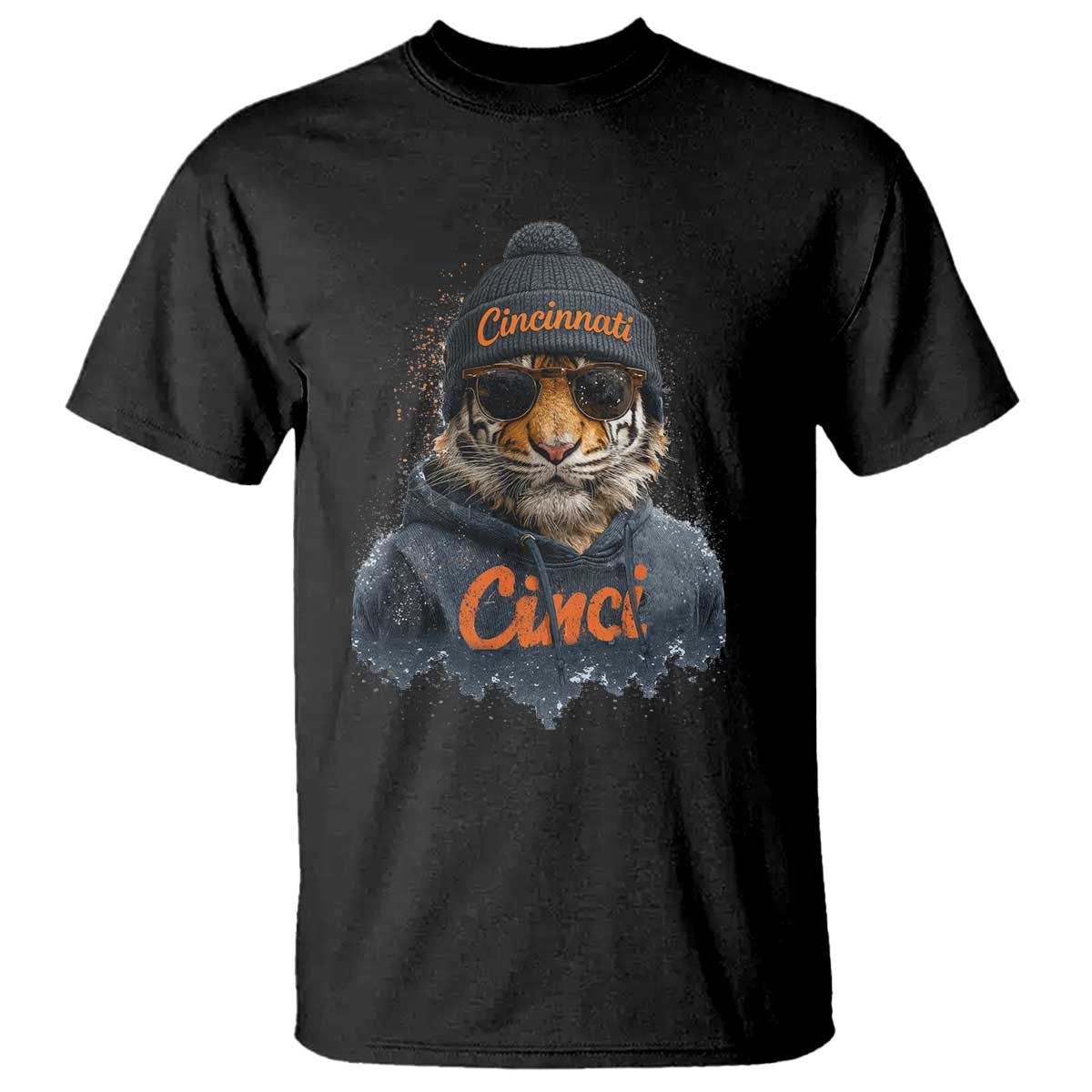 Cincinnati Tiger T Shirt Retro Vintage Watercolors - Wonder Print Shop