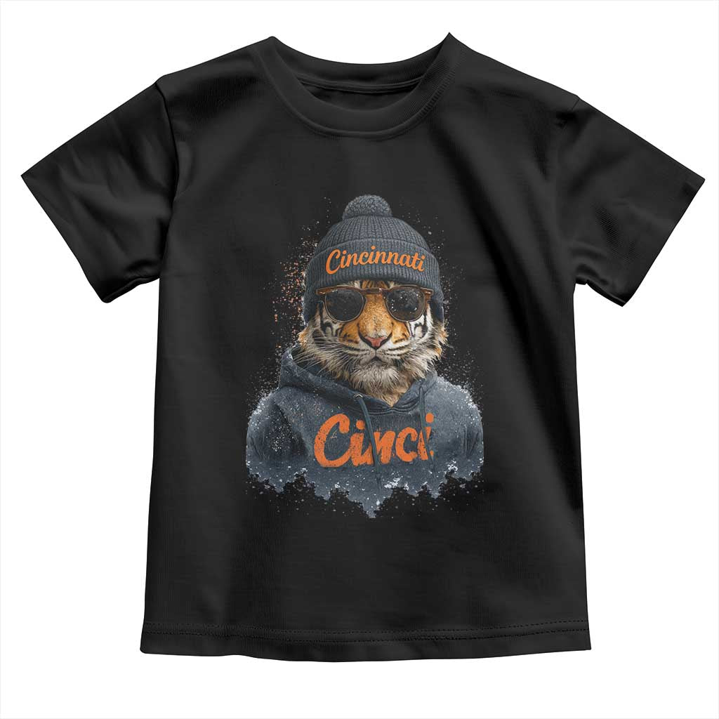 Cincinnati Tiger Toddler T Shirt Retro Vintage Watercolors - Wonder Print Shop