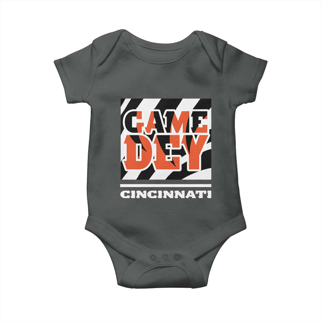 Cincinnati Baby Onesie Retro Vintage Game Dey White Stripes - Wonder Print Shop