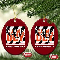 Cincinnati Ceramic Ornament Retro Vintage Game Dey White Stripes - Wonder Print Shop