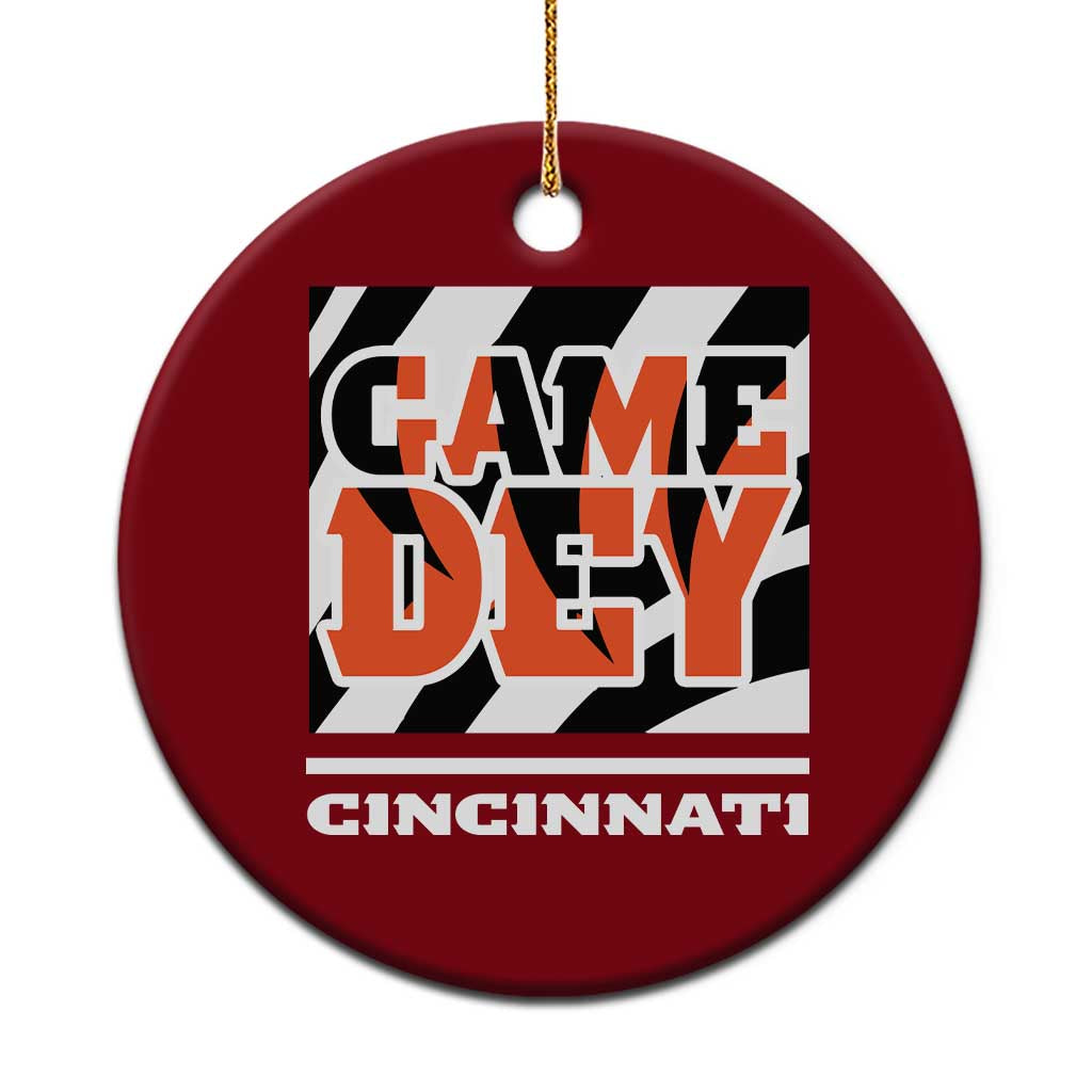 Cincinnati Ceramic Ornament Retro Vintage Game Dey White Stripes - Wonder Print Shop
