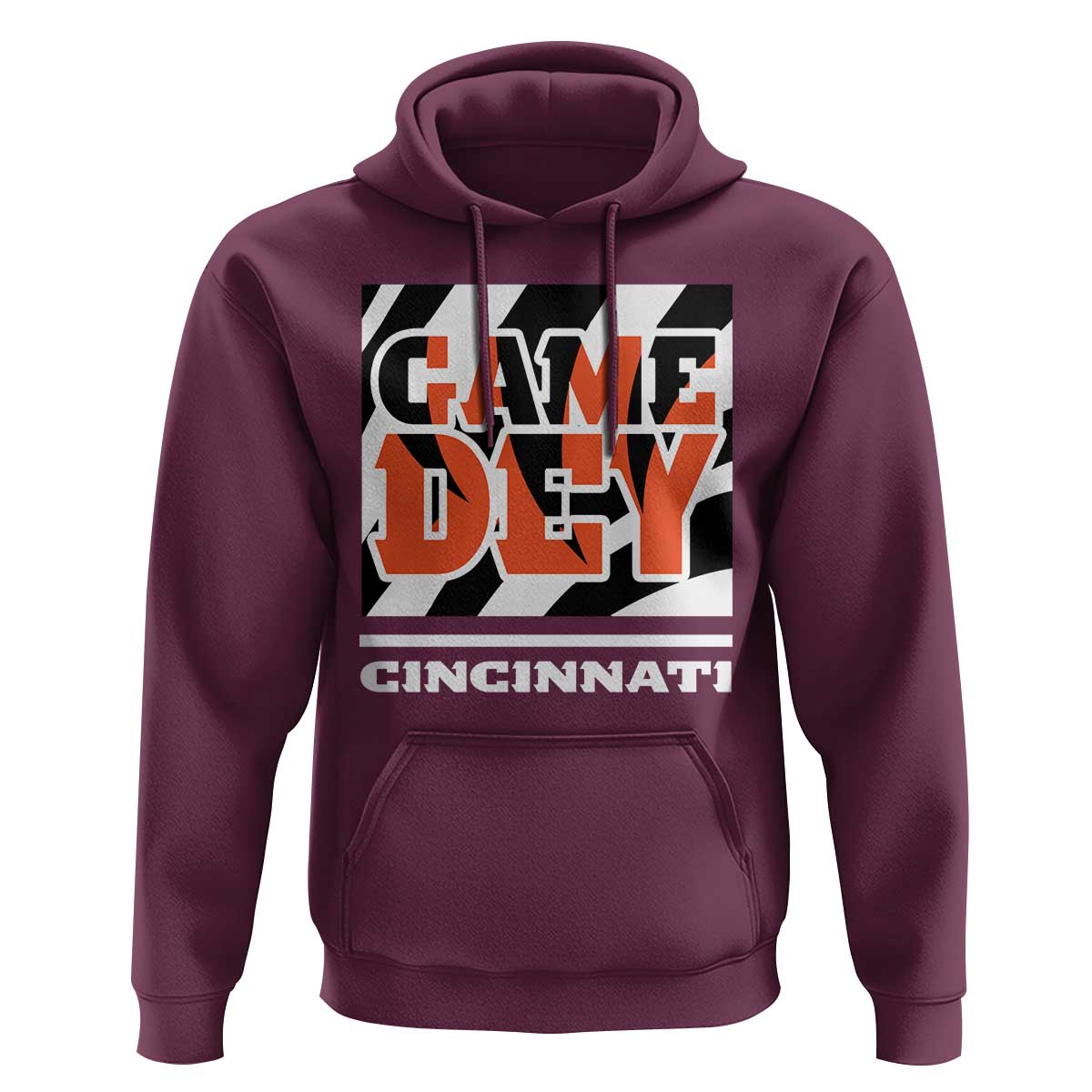Cincinnati Hoodie Retro Vintage Game Dey White Stripes - Wonder Print Shop