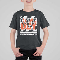 Cincinnati T Shirt For Kid Retro Vintage Game Dey White Stripes - Wonder Print Shop