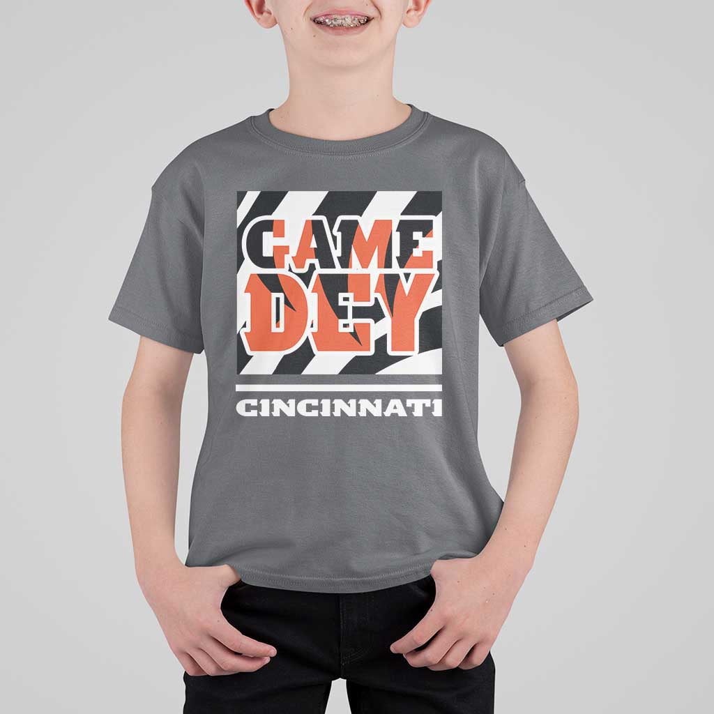 Cincinnati T Shirt For Kid Retro Vintage Game Dey White Stripes - Wonder Print Shop