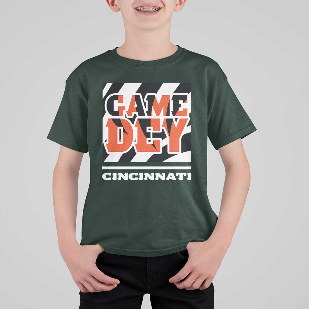 Cincinnati T Shirt For Kid Retro Vintage Game Dey White Stripes - Wonder Print Shop