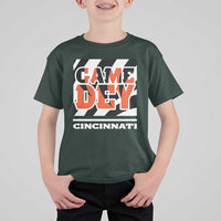 Cincinnati T Shirt For Kid Retro Vintage Game Dey White Stripes - Wonder Print Shop