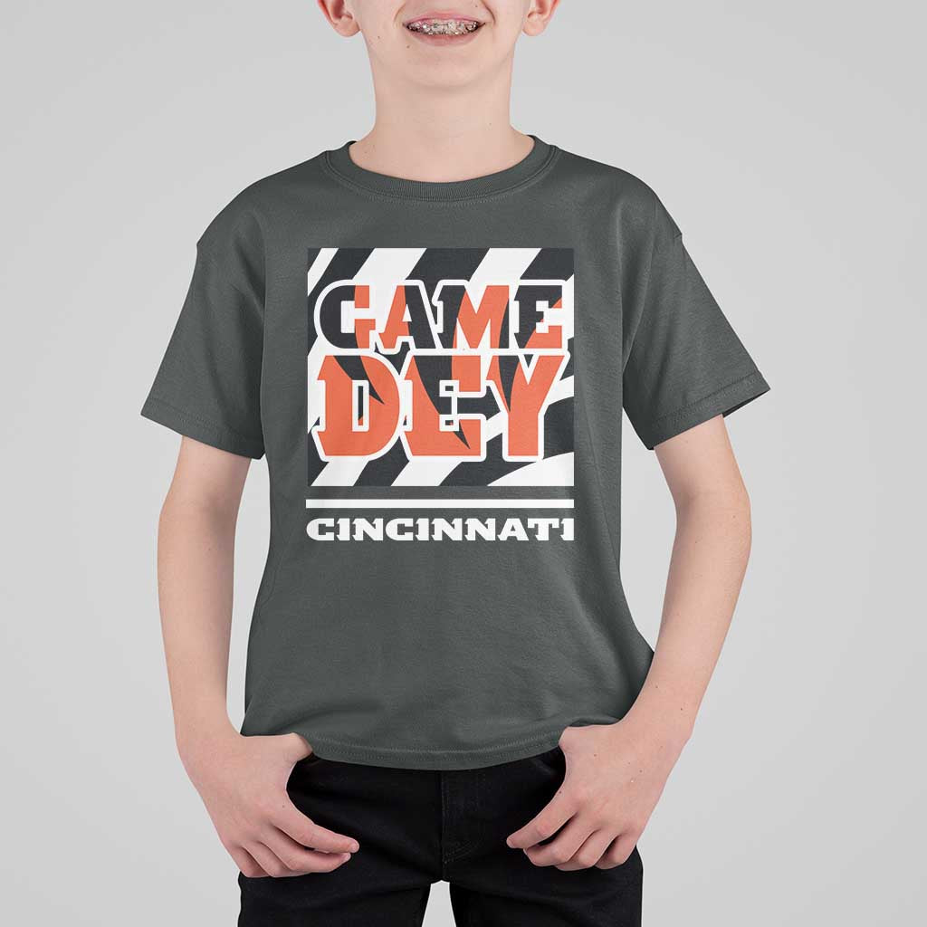 Cincinnati T Shirt For Kid Retro Vintage Game Dey White Stripes - Wonder Print Shop