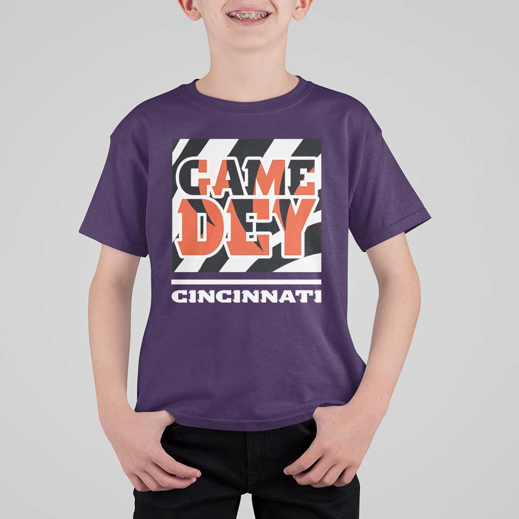 Cincinnati T Shirt For Kid Retro Vintage Game Dey White Stripes - Wonder Print Shop
