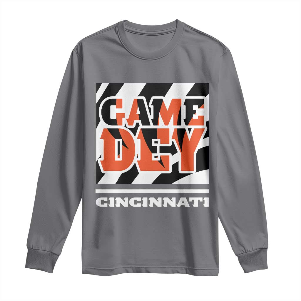 Cincinnati Long Sleeve Shirt Retro Vintage Game Dey White Stripes - Wonder Print Shop