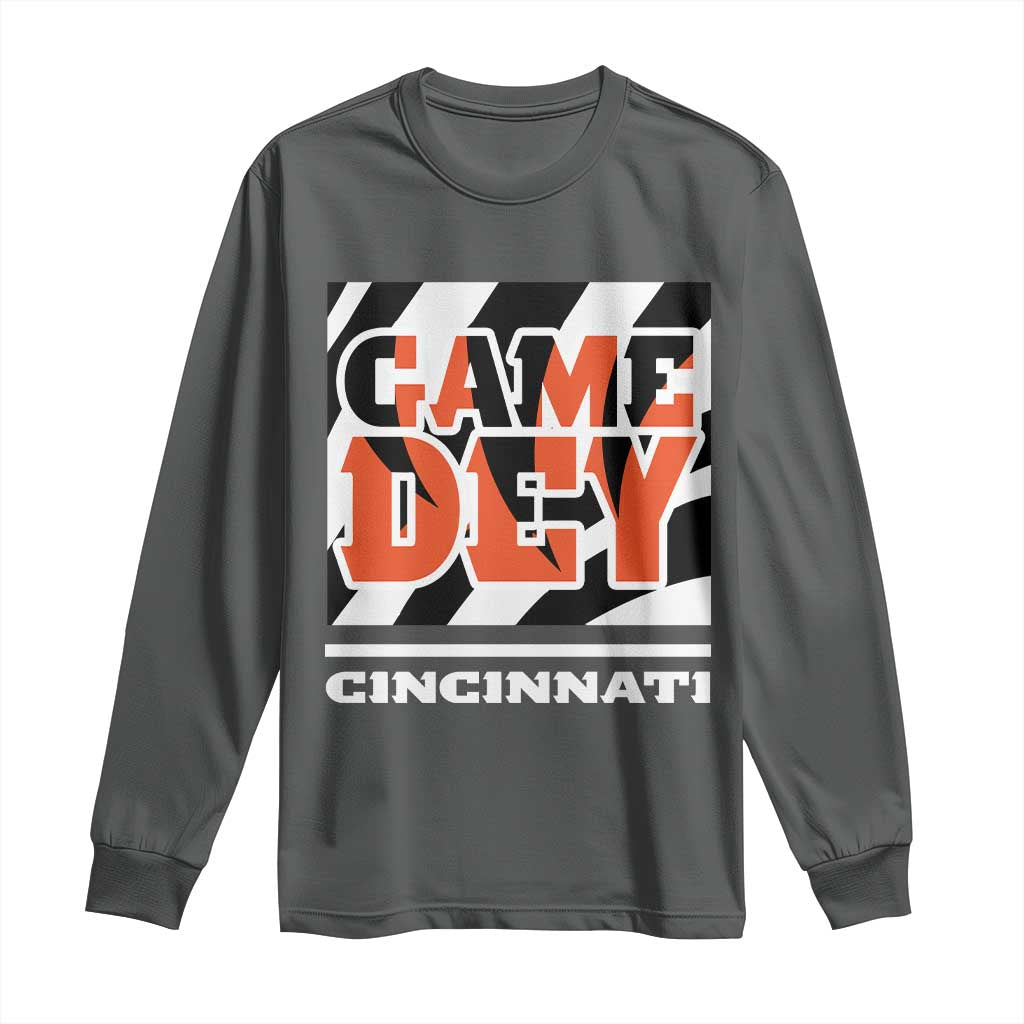 Cincinnati Long Sleeve Shirt Retro Vintage Game Dey White Stripes - Wonder Print Shop