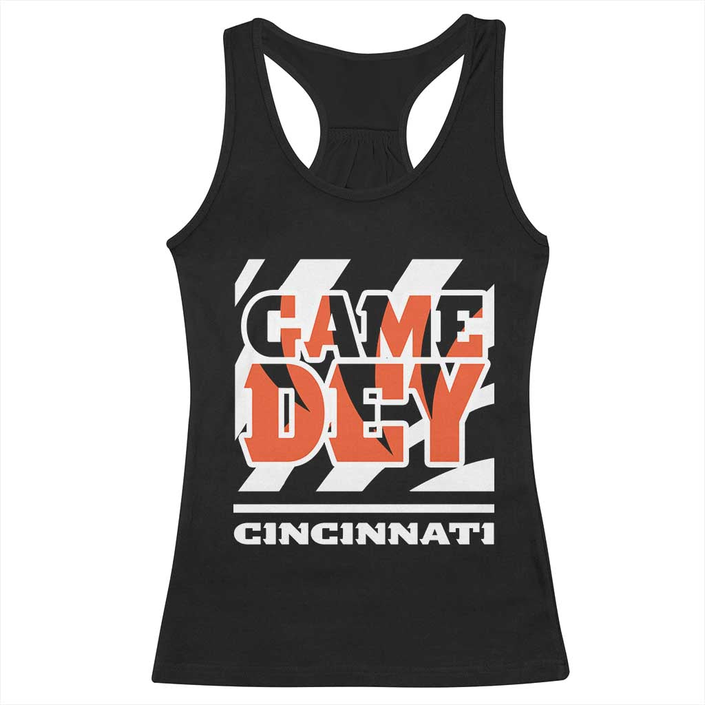 Cincinnati Racerback Tank Top Retro Vintage Game Dey White Stripes - Wonder Print Shop