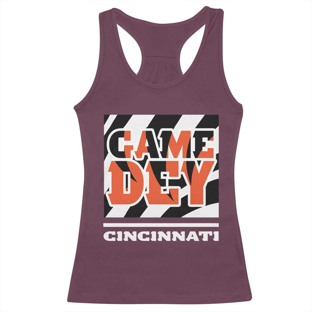 Cincinnati Racerback Tank Top Retro Vintage Game Dey White Stripes - Wonder Print Shop