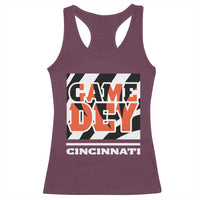 Cincinnati Racerback Tank Top Retro Vintage Game Dey White Stripes - Wonder Print Shop