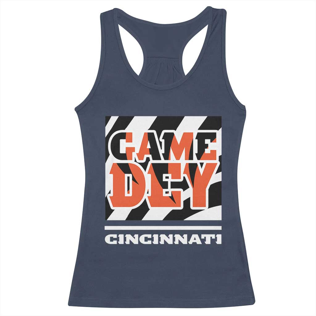 Cincinnati Racerback Tank Top Retro Vintage Game Dey White Stripes - Wonder Print Shop