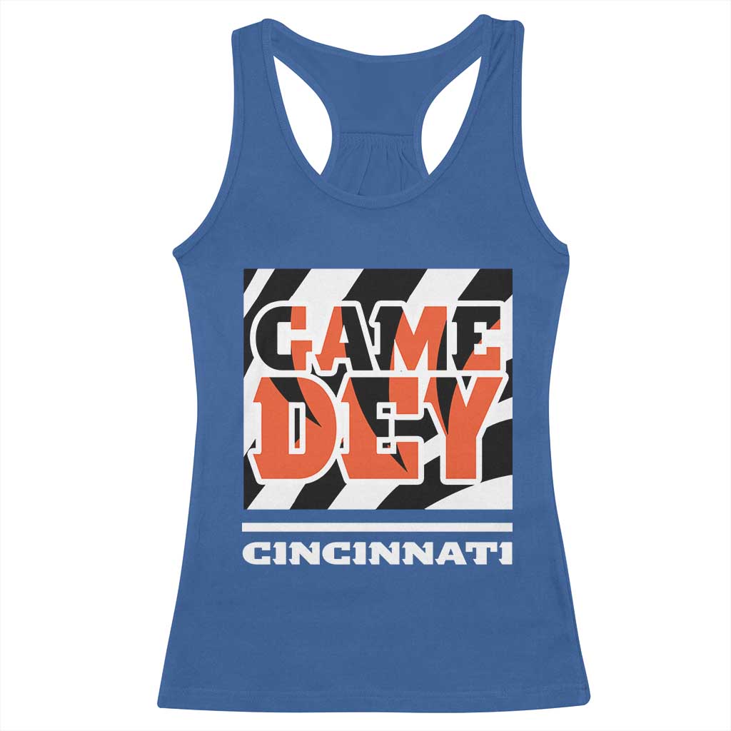 Cincinnati Racerback Tank Top Retro Vintage Game Dey White Stripes - Wonder Print Shop