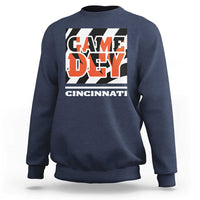 Cincinnati Sweatshirt Retro Vintage Game Dey White Stripes - Wonder Print Shop