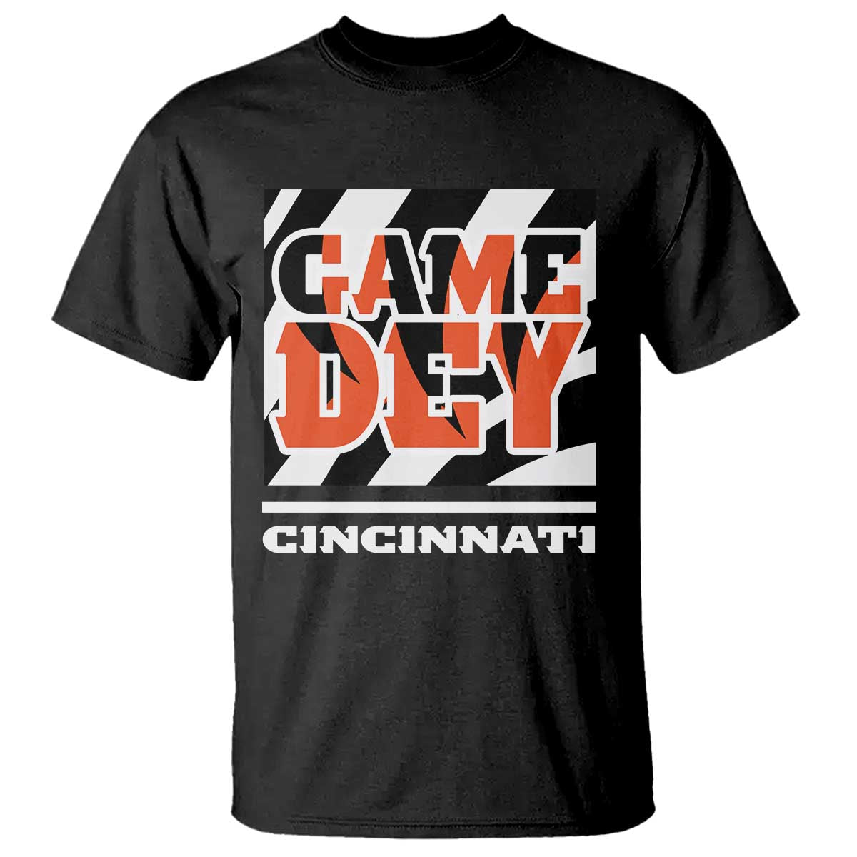 Cincinnati T Shirt Retro Vintage Game Dey White Stripes - Wonder Print Shop