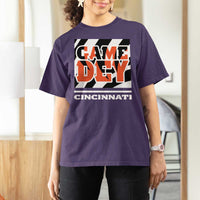 Cincinnati T Shirt For Women Retro Vintage Game Dey White Stripes - Wonder Print Shop