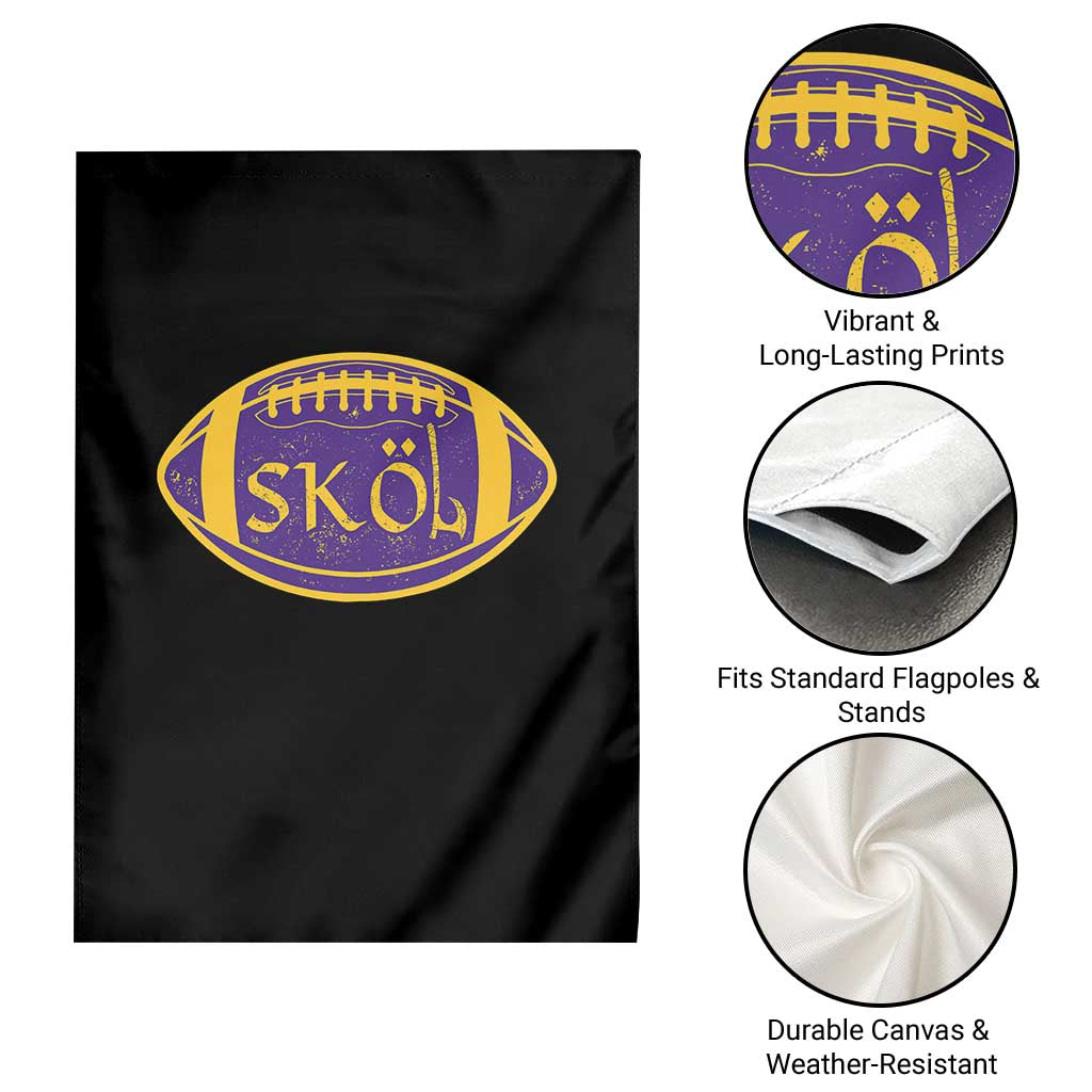 Skol Football Garden Flag Retro Nordic Scandinavian Warrior Vikings Axe - Wonder Print Shop