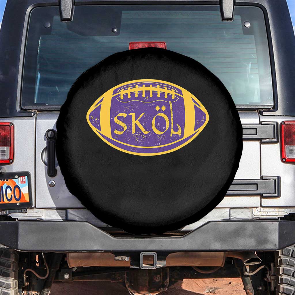 Skol Football Spare Tire Cover Retro Nordic Scandinavian Warrior Vikings Axe - Wonder Print Shop