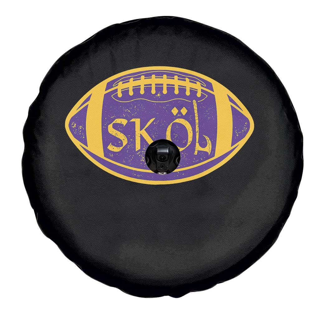 Skol Football Spare Tire Cover Retro Nordic Scandinavian Warrior Vikings Axe - Wonder Print Shop
