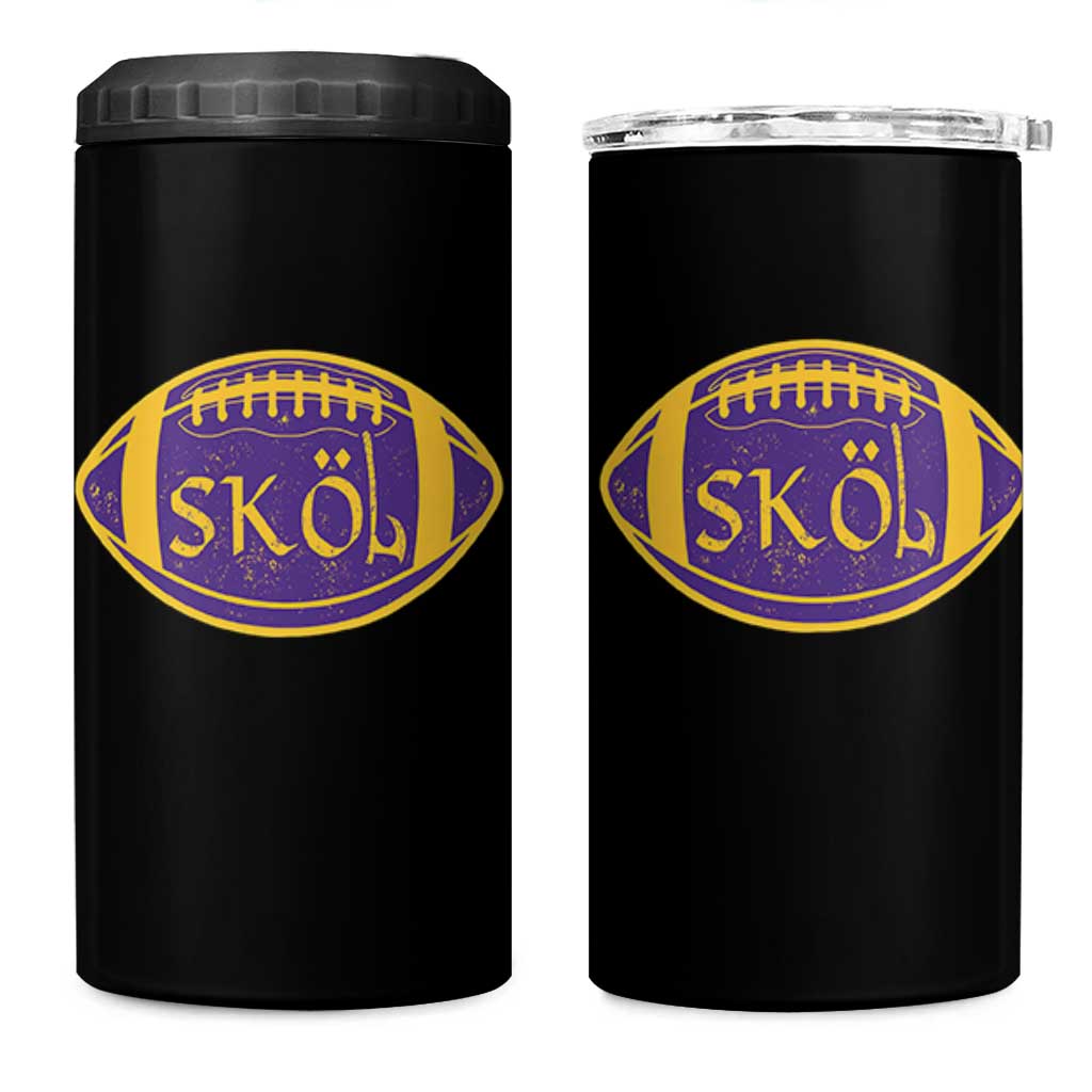 Skol Football 4 in 1 Can Cooler Tumbler Retro Nordic Scandinavian Warrior Vikings Axe - Wonder Print Shop
