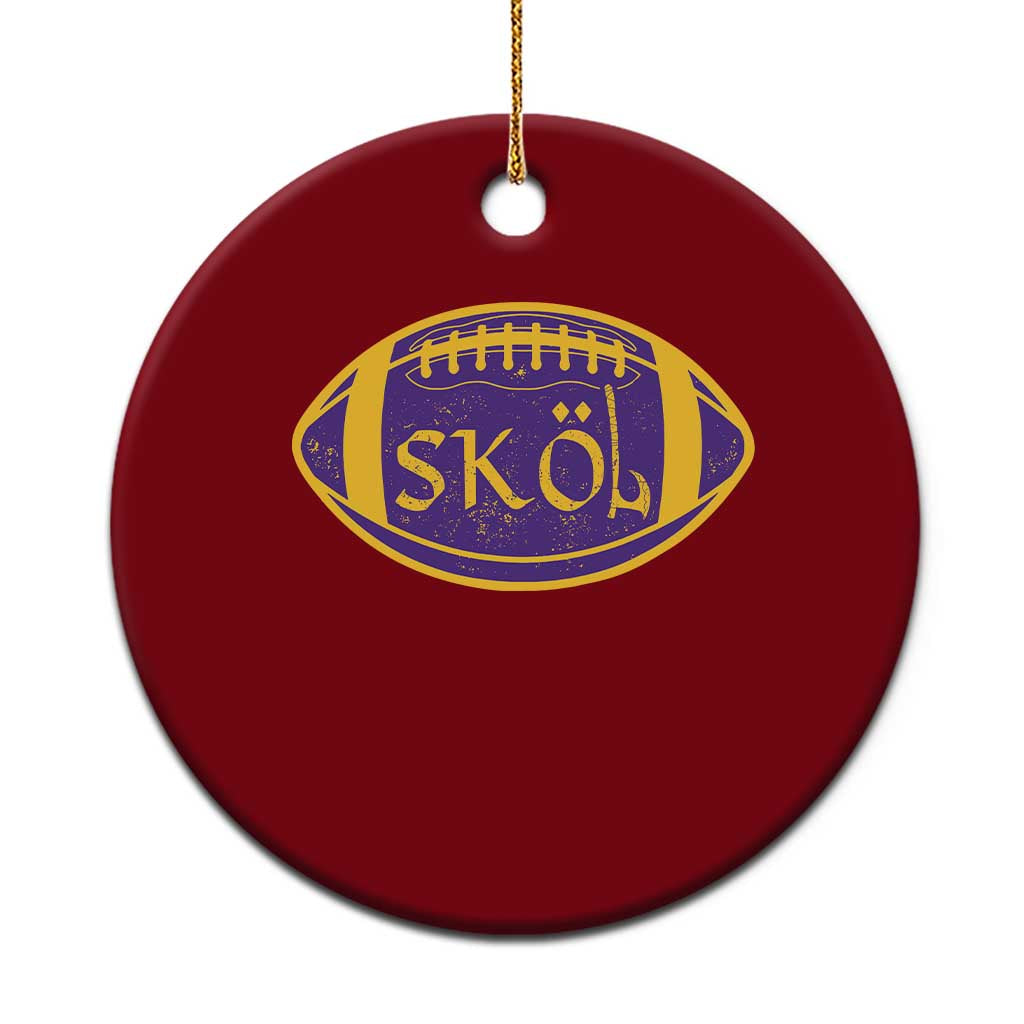 Skol Football Ceramic Ornament Retro Nordic Scandinavian Warrior Vikings Axe - Wonder Print Shop