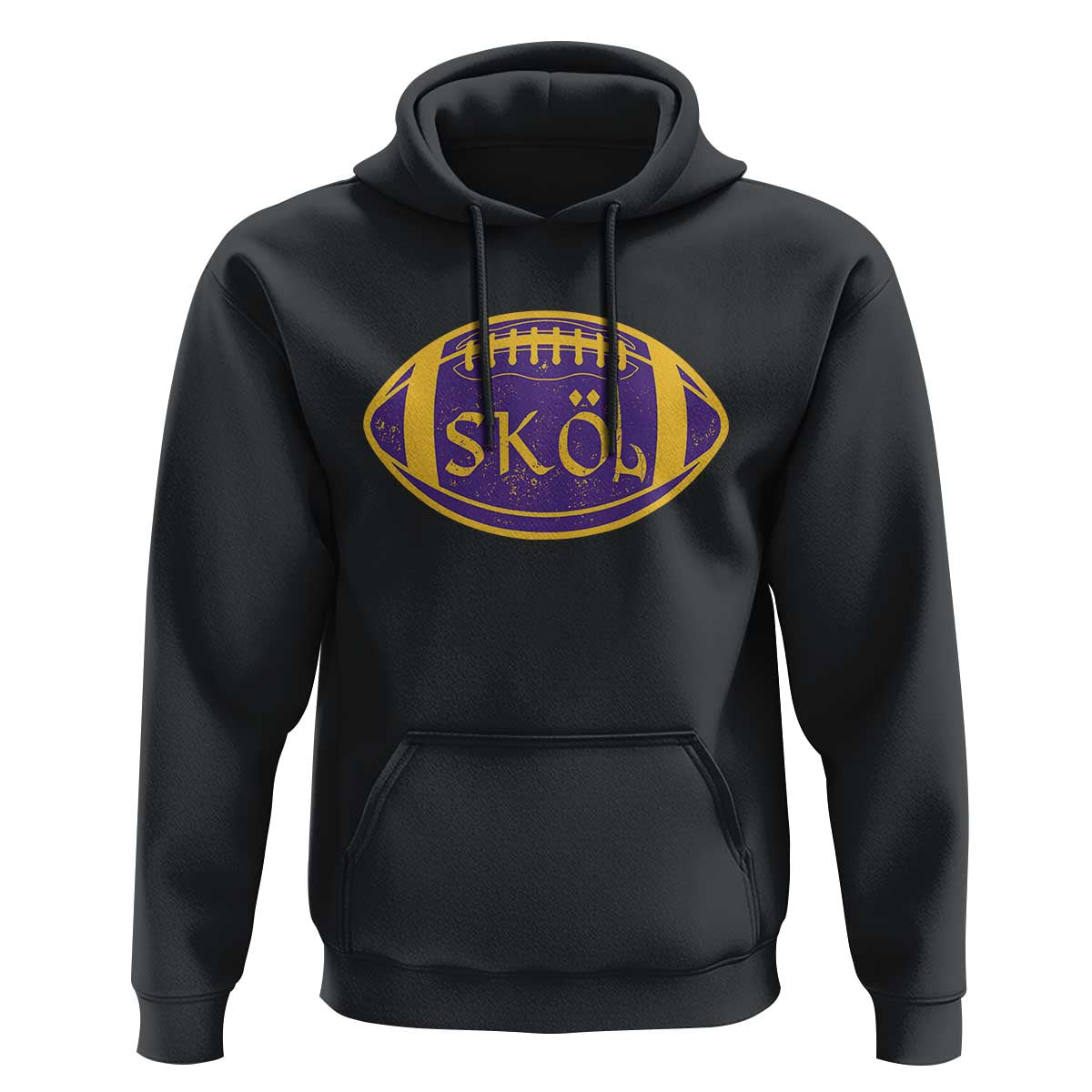 Skol Football Hoodie Retro Nordic Scandinavian Warrior Vikings Axe - Wonder Print Shop