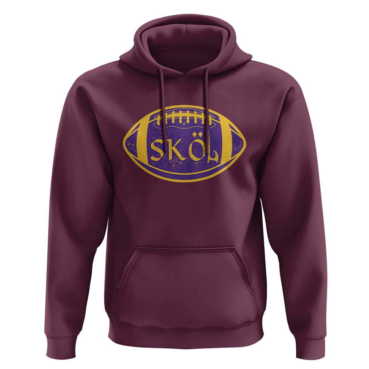Skol Football Hoodie Retro Nordic Scandinavian Warrior Vikings Axe - Wonder Print Shop