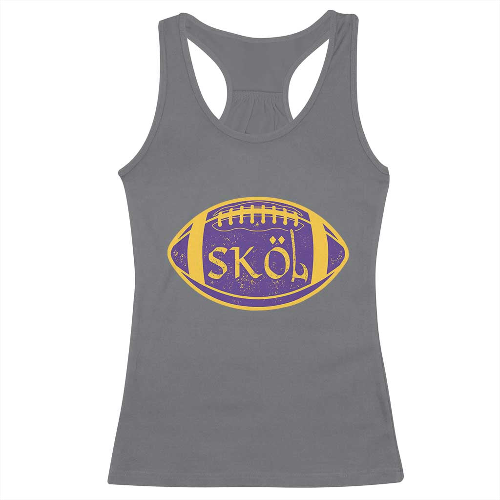 Skol Football Racerback Tank Top Retro Nordic Scandinavian Warrior Vikings Axe - Wonder Print Shop