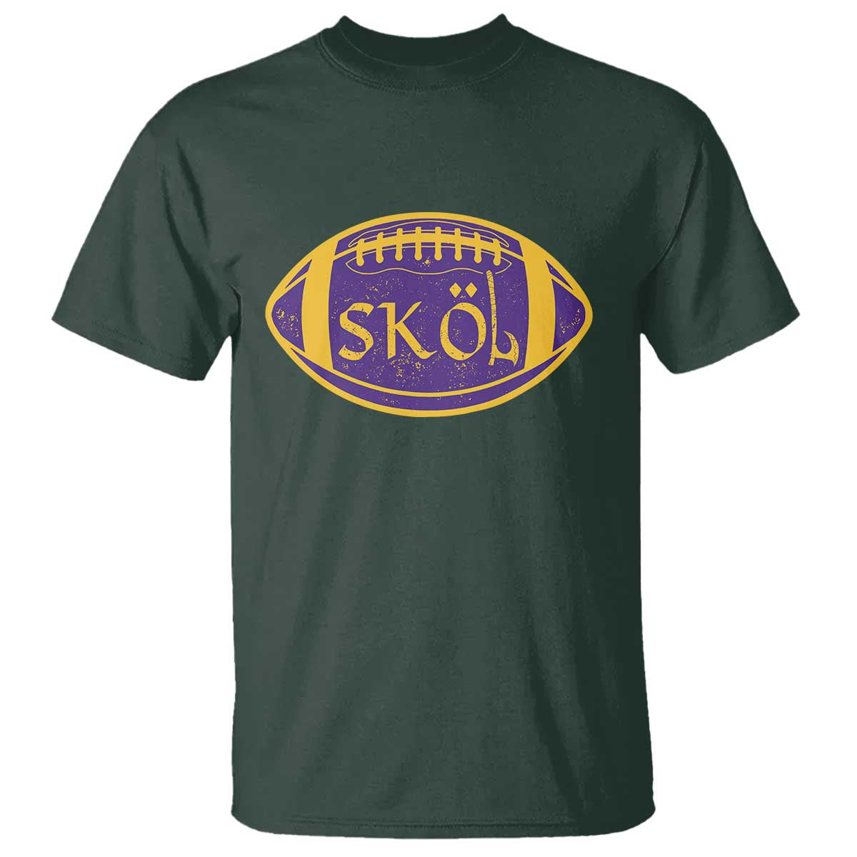 Skol Football T Shirt Retro Nordic Scandinavian Warrior Vikings Axe - Wonder Print Shop
