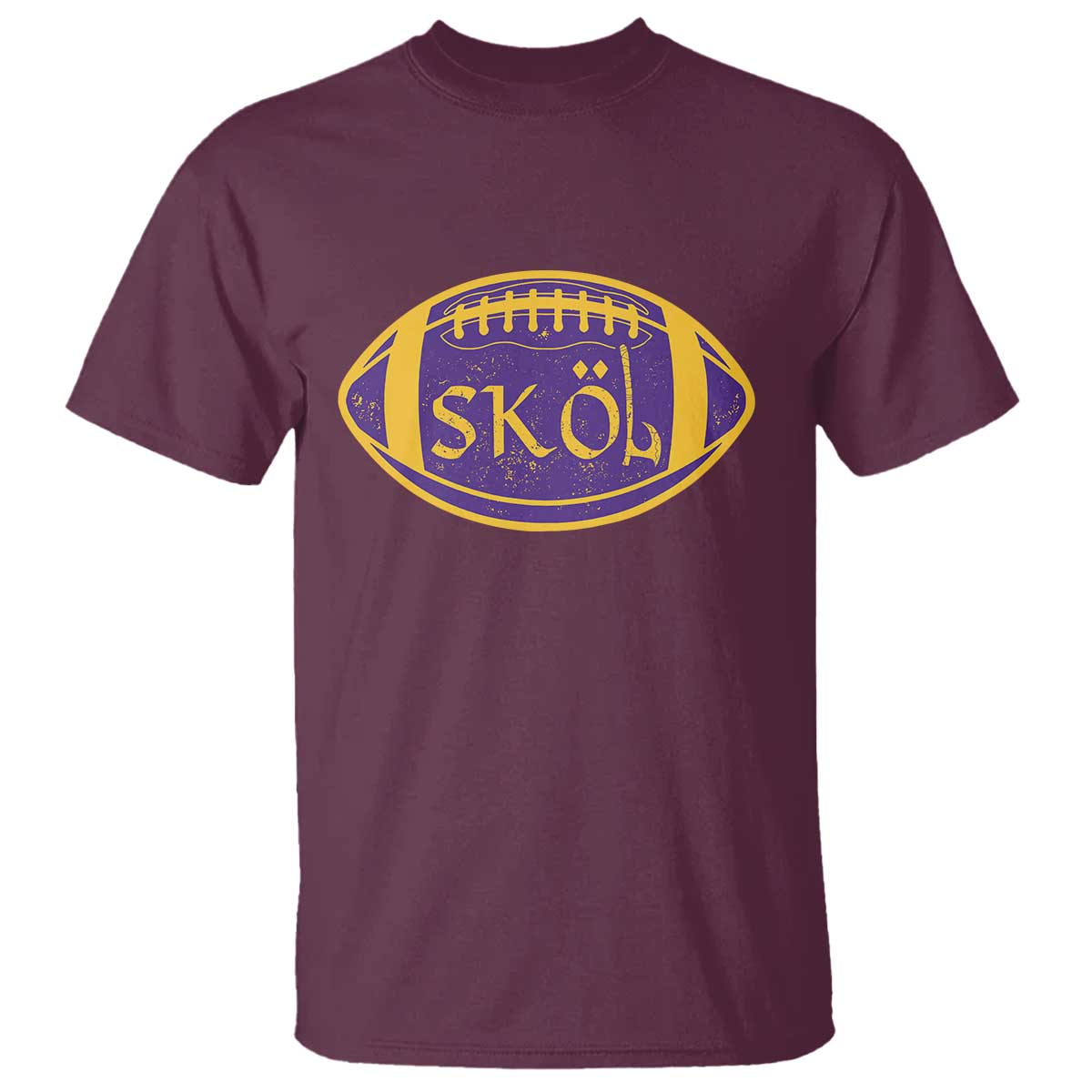 Skol Football T Shirt Retro Nordic Scandinavian Warrior Vikings Axe - Wonder Print Shop