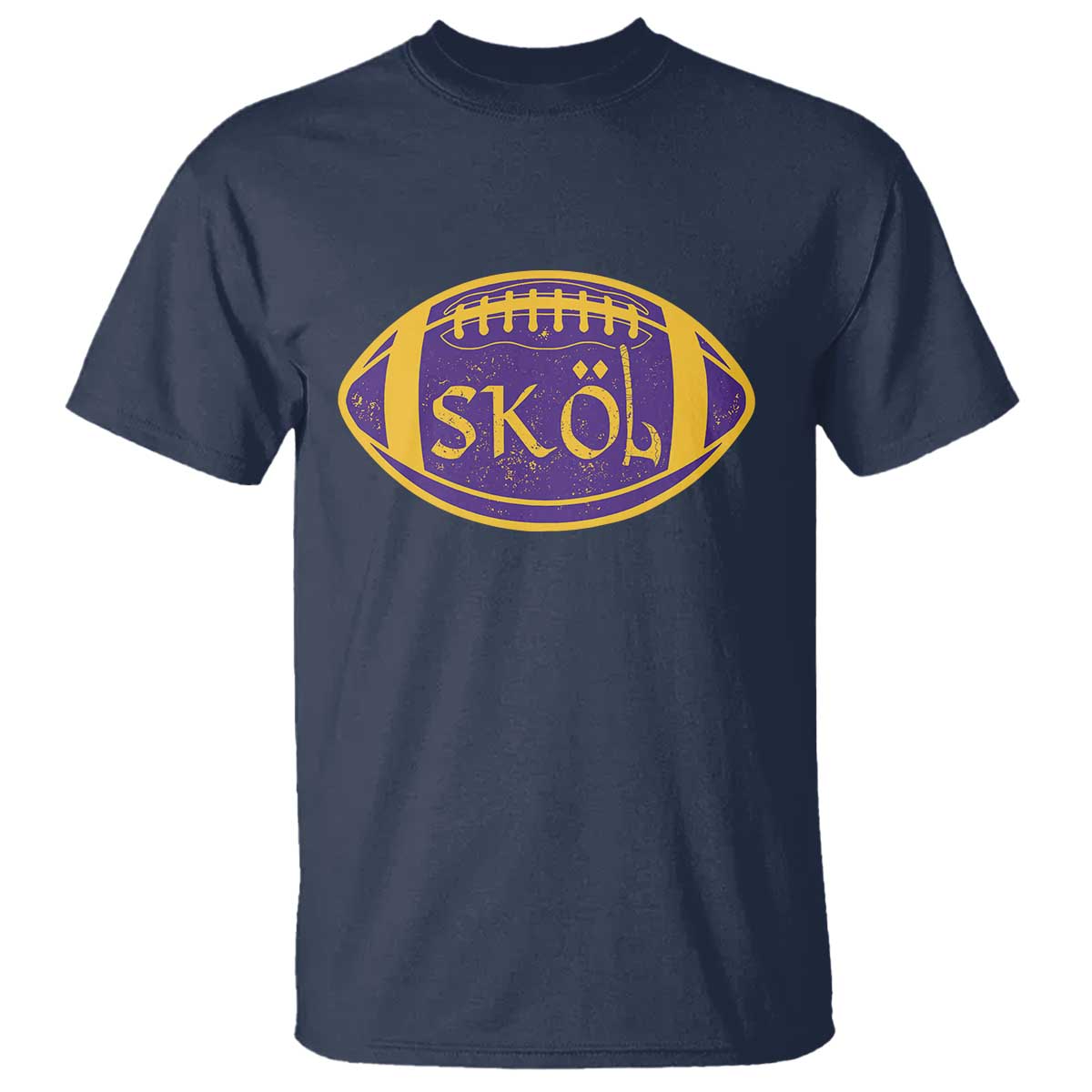 Skol Football T Shirt Retro Nordic Scandinavian Warrior Vikings Axe - Wonder Print Shop